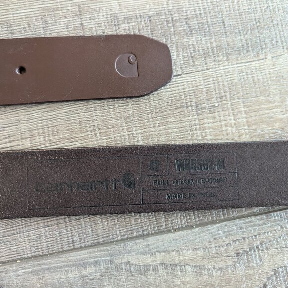Carhartt Men's Roller Buckle Full Grain Leather Work Belt in Brown 42 - Picture 6 of 9